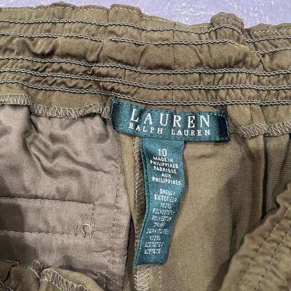 Ralph Lauren Olive Green Casual Pull On Ankle/Capri Wide Leg Pants 10 - Picture 5 of 9